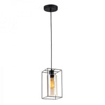 LAMPARA COLGANTE INTERIOR CALUX CRISTAL NEGRO MATE E27