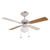 VENTILADOR 42" MASTERFAN CONDESA 4 ASPAS REVERSIBLE BLANCO/MAPLE ACABADO BLANCO MATE