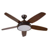 VENTILADOR 52" LED MASTERFAN MEROPE 5 ASPAS CAFÉ ACABADO CHOCOLATE 36W CONTROL REMOTO