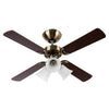 VENTILADOR 42" MASTERFAN OPORTO 4 ASPAS REVERSIBLES CAOBA/NOGAL ACABADO LATON ANTIGUO